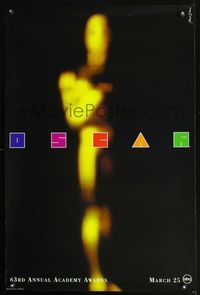 4b223 63RD ANNUAL ACADEMY AWARDS 1sh '91 really cool image of Oscar, Saul Bass design!