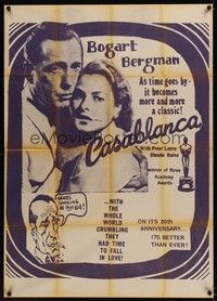 4b158 CASABLANCA special 30x42 R72 Humphrey Bogart, Ingrid Bergman, Michael Curtiz classic!