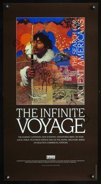 4b168 INFINITE VOYAGE TV special poster '80s The Search for Ancient Americans!
