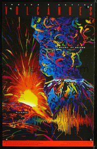 4b258 INSIDE ACTIVE VOLCANOES special poster '89 The Smithsonian, Volcanoes, wild artwork!