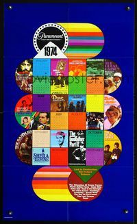 4b273 PARAMOUNT 1974 calendar special poster '74 Serpico, Chinatown, Godfather Part II!