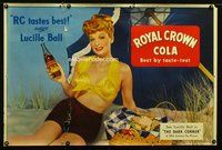 4b284 ROYAL CROWN COLA special poster '46 sexy Lucille Ball promotes RC cola!