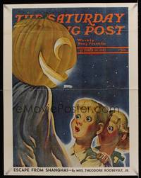 4b286 SATURDAY EVENING POST special poster '37 great Halloween artwork by Robert B. Velie!