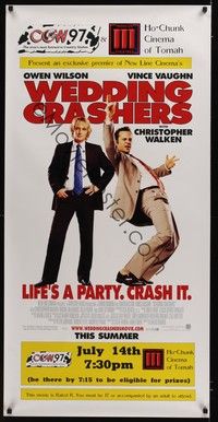4b180 WEDDING CRASHERS premiere advance special 24x48 '05 hard partying Owen Wilson & Vince Vaughn!