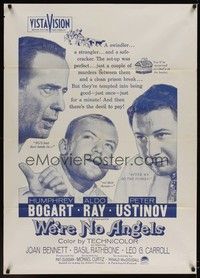 4b179 WE'RE NO ANGELS military special 30x42 '55 Humphrey Bogart, Aldo Ray & Peter Ustinov!