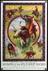 4b303 WOMEN OF THE WILD WEST SHOWS special poster '89 great artwork of female cowboys!