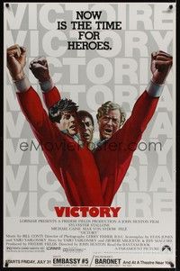 4b189 VICTORY premiere half subway '81 art of soccer players Stallone, Caine & Pele by Jarvis!