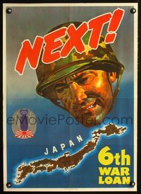 4b107 NEXT! war poster '44 6th War Loan, artwork by Bingham!