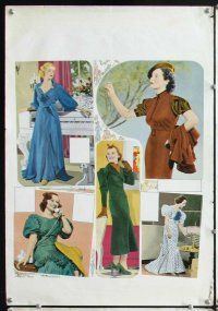 4b267 MAGAZINE AD SET 6 special posters '40s blank women's ads, Myrna Loy, Constance Bennett!