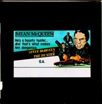 4c207 HUNTER Aust glass slide '80 different image of bounty hunter Steve McQueen!