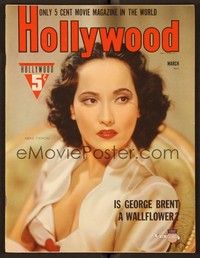 4c105 HOLLYWOOD magazine March 1941 great close up of beautiful Merle Oberon!