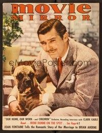 4c097 MOVIE MIRROR magazine November 1939 great c/u of Clark Gable & his dog by Paul Duval!