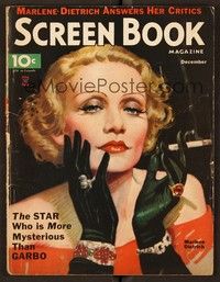 4c066 SCREEN BOOK magazine December 1934 wonderful art of smoking Marlene Dietrich!
