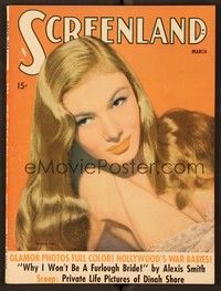 4c087 SCREENLAND magazine Mar 1943 sexy Veronica Lake from Star Spangled Rhythm by Whitey Shafer!