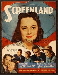 4c090 SCREENLAND magazine March 1948 Olivia De Havilland, Stevens & Genn from The Snake Pit!