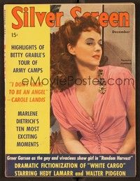 4c119 SILVER SCREEN magazine December 1942 great close portrait of sexy Paulette Goddard!