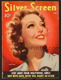4c113 SILVER SCREEN magazine July 1940 art of pretty smiling Loretta Young by Marland Stone!