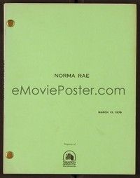 4c172 NORMA RAE revised draft script March 13, 1978, screenplay by Irving Ravetch & Harriet Frank!