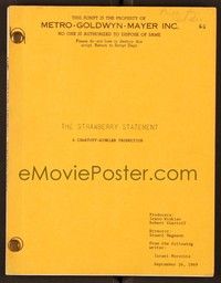 4c182 STRAWBERRY STATEMENT script September 24, 1969, screenplay by Israel Horovitz!