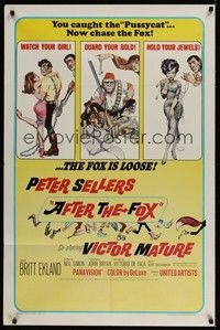 4d021 AFTER THE FOX  1sh '66 De Sica's Caccia alla Volpe, Peter Sellers, Frank Frazetta art!
