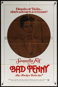 4d069 BAD PENNY  1sh '78 heads or tails, Samantha Fox is always a winner, x-rated, cool image!