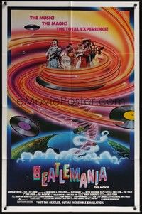 4d082 BEATLEMANIA  1sh '81 great psychedelic artwork of The Beatles impersonators by Kim Passey!