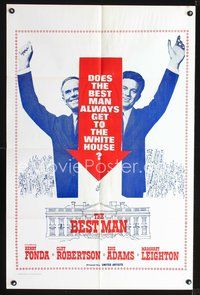 4d088 BEST MAN military 1sh '64 Henry Fonda & Gore Vidal running for President of the United States