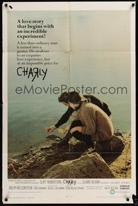 4d186 CHARLY cinerama 1sh '68 super low IQ Cliff Robertson is turned into a genius and back again!