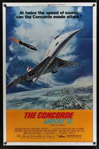 4d210 CONCORDE: AIRPORT '79 style B 1sh '79 cool art of the fastest airplane attacked by missile!