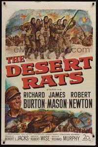 4d250 DESERT RATS  1sh '53 Richard Burton leads Australian & New Zealand soldiers against Nazis!