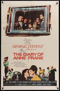 4d257 DIARY OF ANNE FRANK  1sh '59 Millie Perkins as Jewish girl in hiding in World War II!