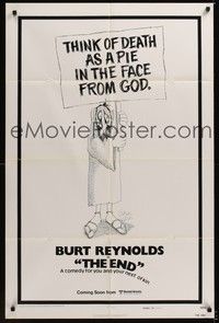 4d290 END style A advance 1sh '78 Burt Reynolds & Dom DeLuise, death is a pie in the face from god!