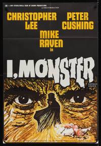 4d442 I, MONSTER  English 1sh '71 Christopher Lee & Peter Cushing in a Dr. Jekyll & Mr. Hyde story!