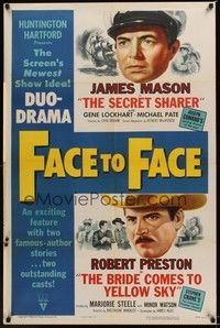 4d303 FACE TO FACE  1sh '52 double-bill of Secret Sharer & Bride Comes to Yellow Sky!