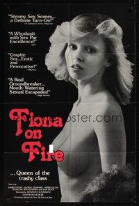 4d319 FIONA ON FIRE  1sh '78 sexy topless Amber Hunt is Queen of the trashy class!