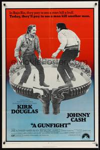 4d390 GUNFIGHT  1sh '71 people pay to see Kirk Douglas and Johnny Cash try to kill each other!