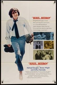 4d395 HAIL, HERO int'l 1sh '69 hippie Michael Douglas, Vietnam anti-war movie!