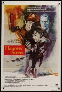 4d403 HANOVER STREET int'l 1sh '79 cool different art of Harrison Ford & Lesley-Anne Down!