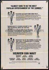 4d410 HEAVEN CAN WAIT reviews 1sh '78 art of angel Warren Beatty wearing sweats, football!