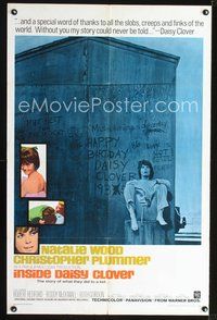 4d453 INSIDE DAISY CLOVER  1sh '66 great image of bad girl Natalie Wood!