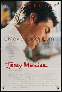4d464 JERRY MAGUIRE advance DS 1sh '96 close up of Tom Cruise, directed by Cameron Crowe!