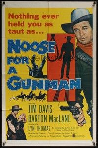 4d582 NOOSE FOR A GUNMAN  1sh '60 Jim Davis, Barton MacLane, nothing ever held you as taut!