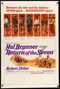 4d694 RETURN OF THE SEVEN  1sh '66 Yul Brynner reprises his role as master gunfighter!
