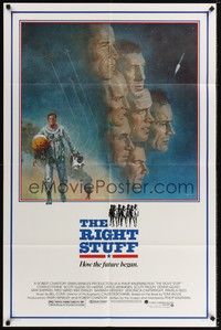 4d703 RIGHT STUFF  1sh '83 great Tom Jung montage art of the first NASA astronauts!