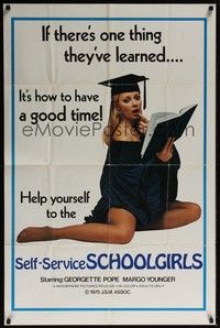 4d749 SELF-SERVICE SCHOOLGIRLS  1sh '75 if they learned one thing it's how to have a good time!