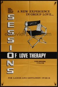 4d751 SESSIONS OF LOVE THERAPY  1sh '70s sexploitation, a new experience in group love!
