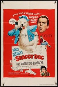 4d760 SHAGGY DOG  1sh '59 Disney, Fred MacMurray in a horribly funny movie!