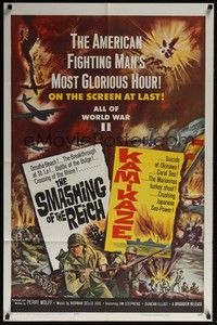 4d798 SMASHING OF THE REICH/KAMIKAZE  1sh '62 World War II double-bill, war is hell!