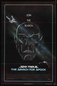 4d823 STAR TREK III  1sh '84 The Search for Spock, cool art of Leonard Nimoy by Gerard Huerta!