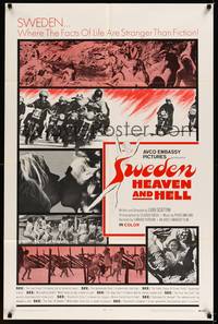 4d844 SWEDEN HEAVEN & HELL int'l 1sh '69 where the facts of life are stranger than fiction!